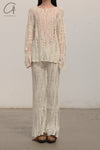 SWAYING/KNIT wool hollow pullover SW23AW1T46 white
